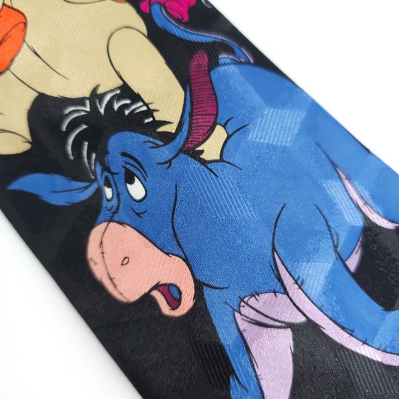 Disney Winne the Pooh Men Tie Tigger Eeyore Piglet Black Multi Size 57x4 - NWOT - Picture 3 of 7